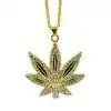 Collier Pendentif Feuille de Cannabis Doré