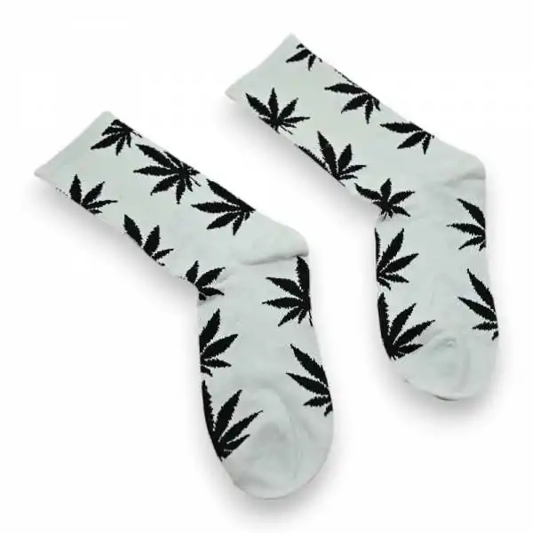 Chaussettes Cannabis Blanches
