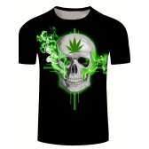 T-shirt white Skull weed