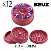 Boîte de 12 Grinders en chanvre biodégradable Pink Bloodybud 50mm