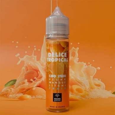 E-liquide CBD Delice Tropical 50ml Peche Mangue Litchi - Marie Jeanne