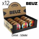 Boîte de 12 Grinders en chanvre 50 mm Beuz Organic