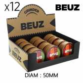 Boîte de 12 Grinders en chanvre 50 mm Beuz Hemp