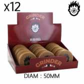 Boîte de 12 Grinders en chanvre 50 mm Kush Bong Organic