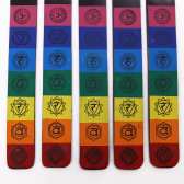 Porte-Encens 7 Chakras Coloré | Bois de Manguier 26cm | Spiritualité