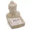 Brûleur d'Encens Buddha Feng Shui Crème | Porte-Encens Béton 15cm