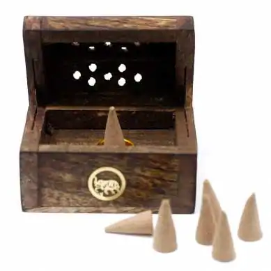 Mini Boîte Brûleur Cônes d'Encens Bois de Manguier | Porte-encens Artisanal