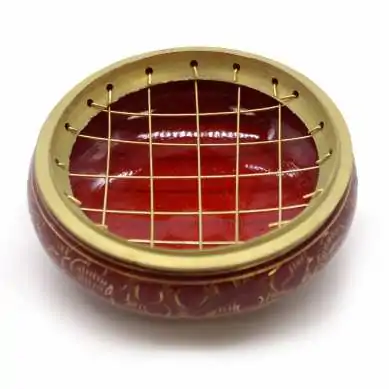 Pot d'Encens Charbon Chakra Racine en Laiton