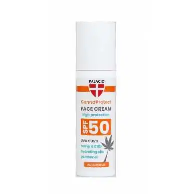 CannaProtect Crème Visage SPF50 au Chanvre & CBD, 50 ml Palacio