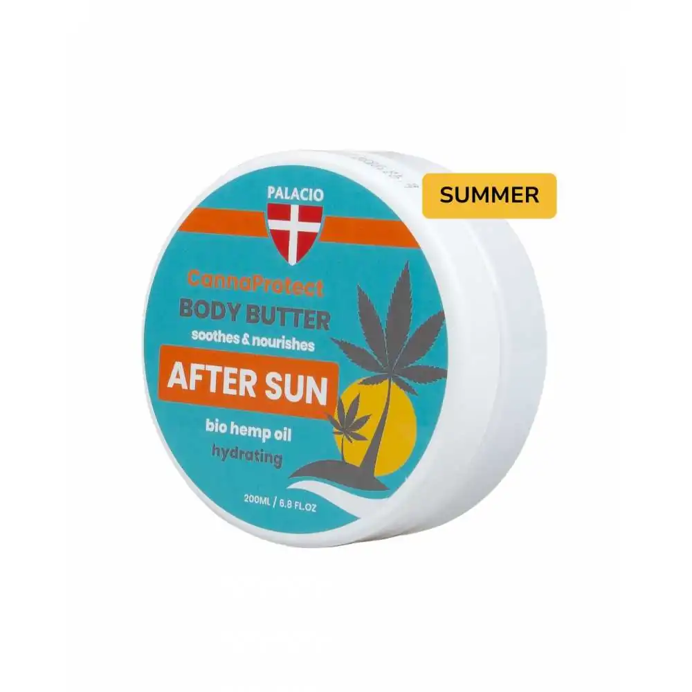 CannaProtect Beurre Corporel Après-Soleil au Chanvre, 200 ml Palacio