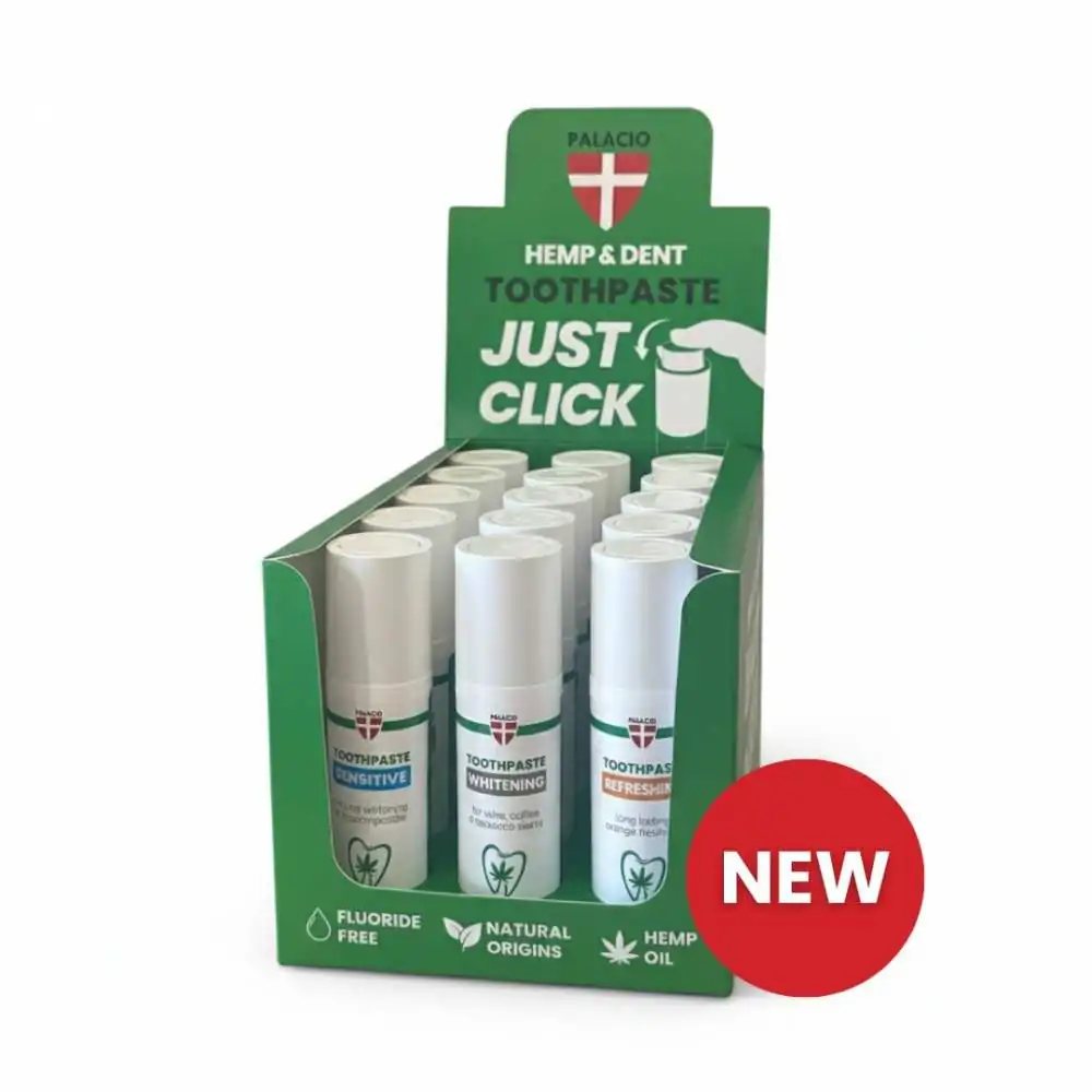 Display Dentifrices à l'Huile de Chanvre - Trio 15 pcs, 75 g Palacio