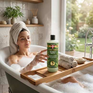 Bain Moussant au Chanvre Cannabis - Détente & Soin, 500 ml Palacio