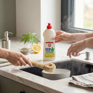 Liquide vaisselle écologique EcoCannabis au chanvre, 500 ml Palacio
