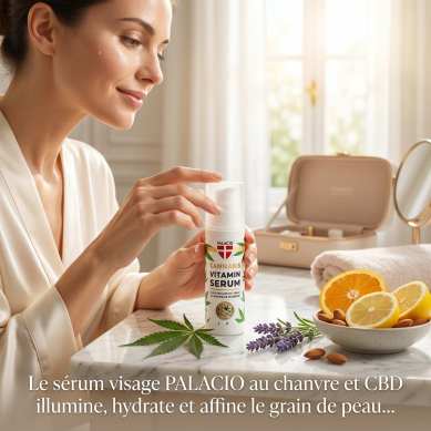 Sérum Visage Vitaminé au Chanvre et CBD, 50 ml Palacio