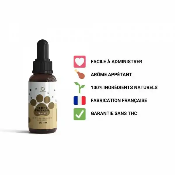 Huile CBD animaux 3% poulet...